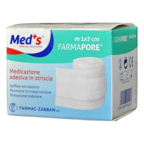 Med's Farmapore Medicazione Autoadesiva Striscia Con Cerotto 1 m x 7 cm