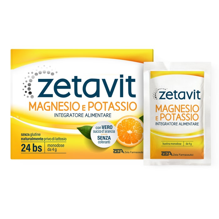 Zetavit Magnesio e Potassio Integratore Per Stanchezza e Spossatezza 24 Bustine
