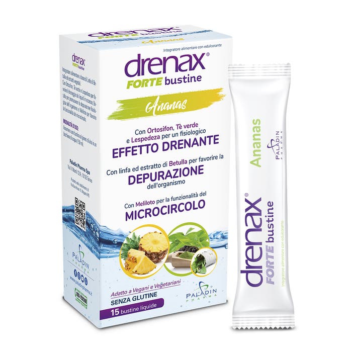 Drenax Forte Integratore Drenante Gusto Ananas 15 Bustine
