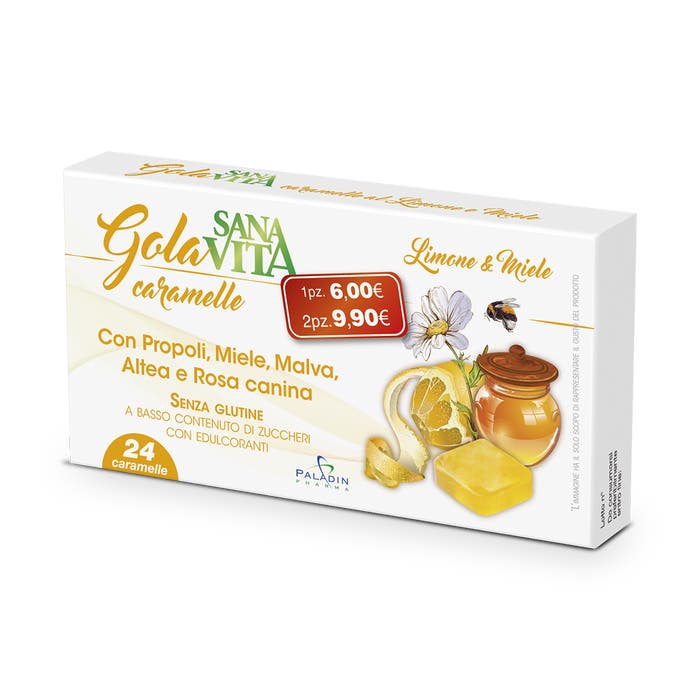 Sanavita Gola Limone E Miele 24 Caramelle
