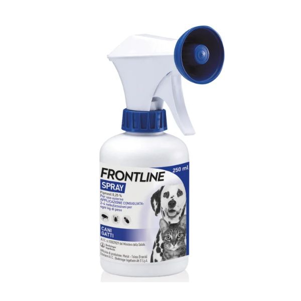  Spray antiparassitario per animali domestici, protegge da pulci e zecche, in formato spray con pompa.