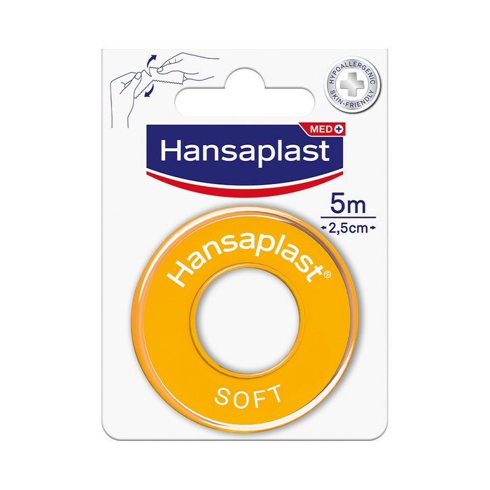 Cerotto Medicato Hansaplast Soft 2,5x500cm 1 Pezzo
