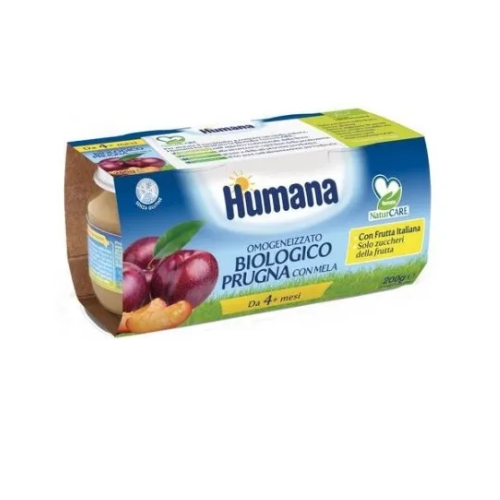 Humana Omogeneizzato Biologico alla Prugna 2x100 g