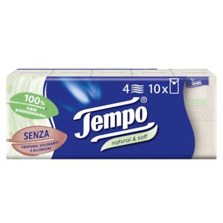 Tempo Fazzoletti Natural & Soft 10 Pezzi