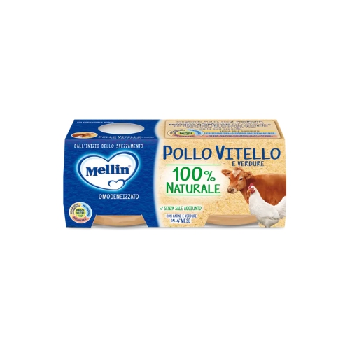 Mellin Omogeneizzato di Pollo Vitello e Verdure 2 x 80 g