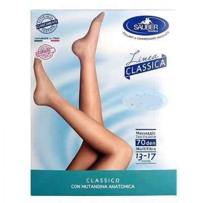 Sauber Linea Classica Collant in Maglia Microrete 70 Den Colore Bisquit Taglia 3