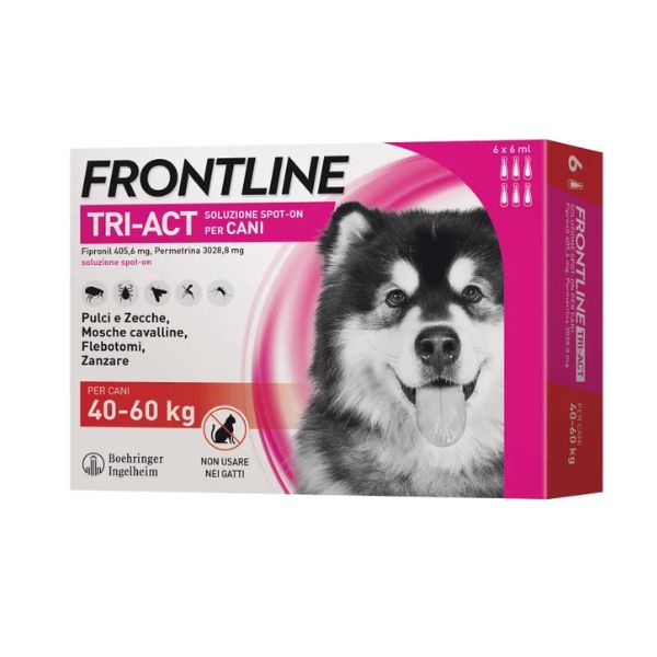 Antiparassitario avanzato per cani di grossa taglia (40-60kg), confezione con 3 pipette da 6ml.