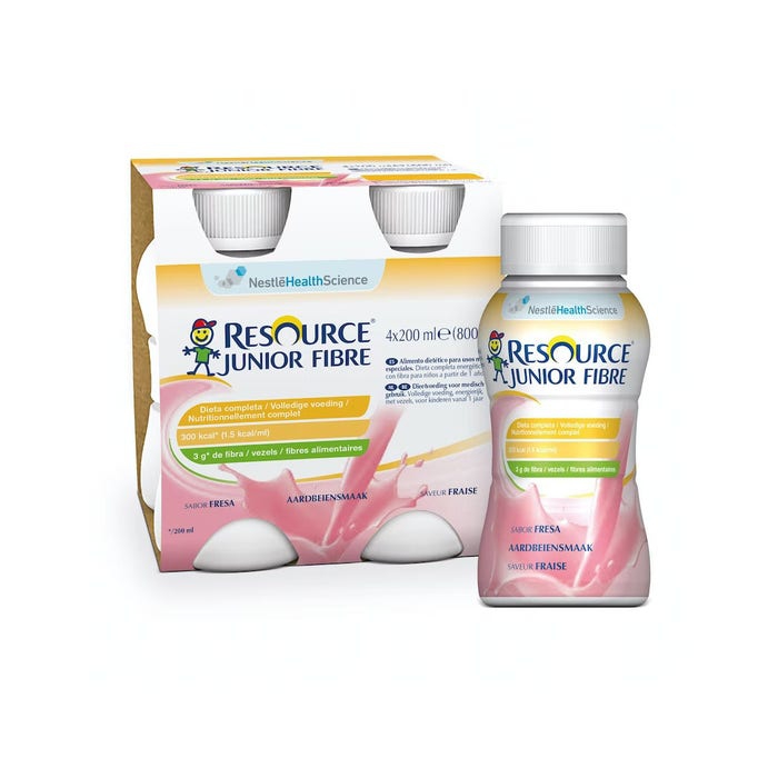 Resource Junior Fibre Gusto Fragola 4X200 ml