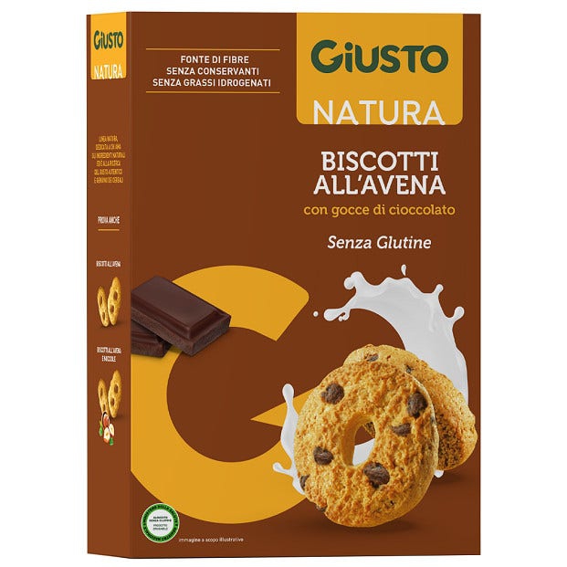 Giusto Senza Glutine Biscotti All'Avena Con Gocce Di Cioccolato 250g