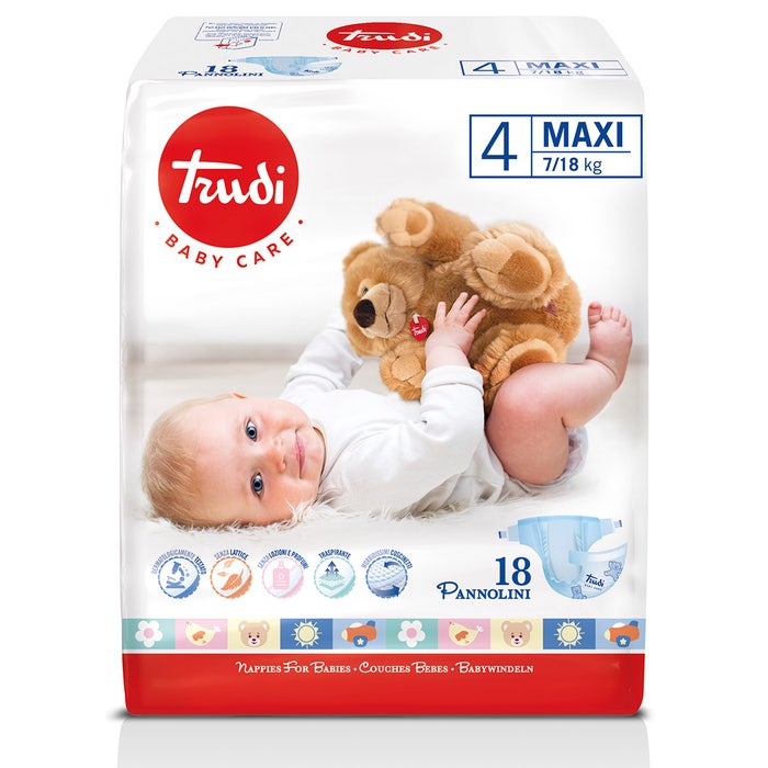 Trudi Baby Care Pannolini Bambini Maxi 7/18kg 18 Pezzi