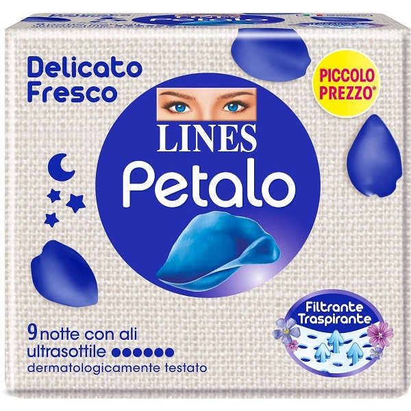 Lines Petalo Blu Notte Assorbenti Con Le Ali 9 Pezzi