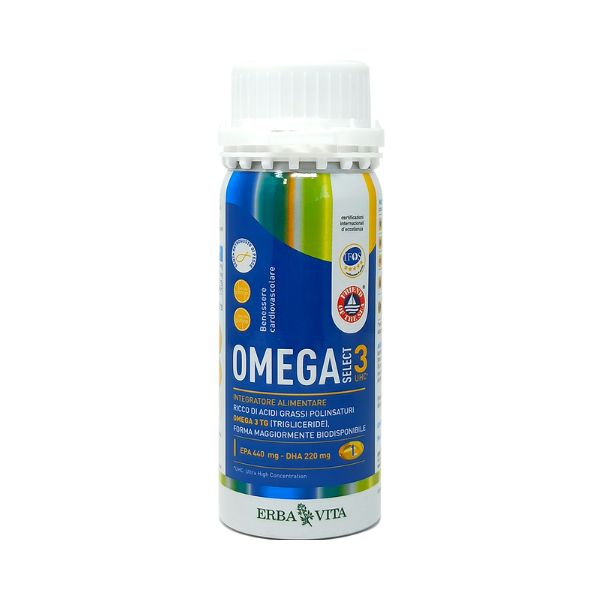 Erba Vita Omega Select 3 UHC Integratore Benessere Cardiovascolare 120 Perle