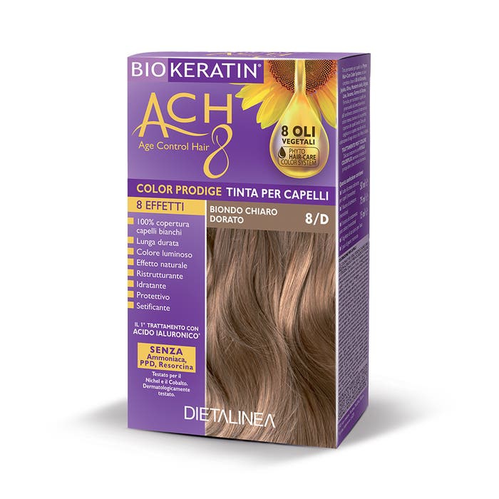 Biokeratin Ach8 Tinta Per Capelli Biondo Chiaro Dorato 8/D