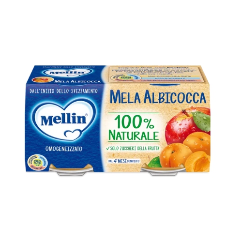 Mellin Omogeneizzato Di Frutta Mela e Albicocca 2 x 100 g