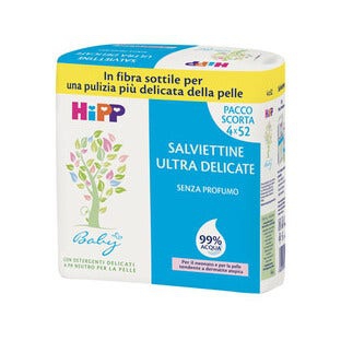 Hipp Salviettine Ultra Delicate 99% Acqua Multipack 4x52 Pezzi