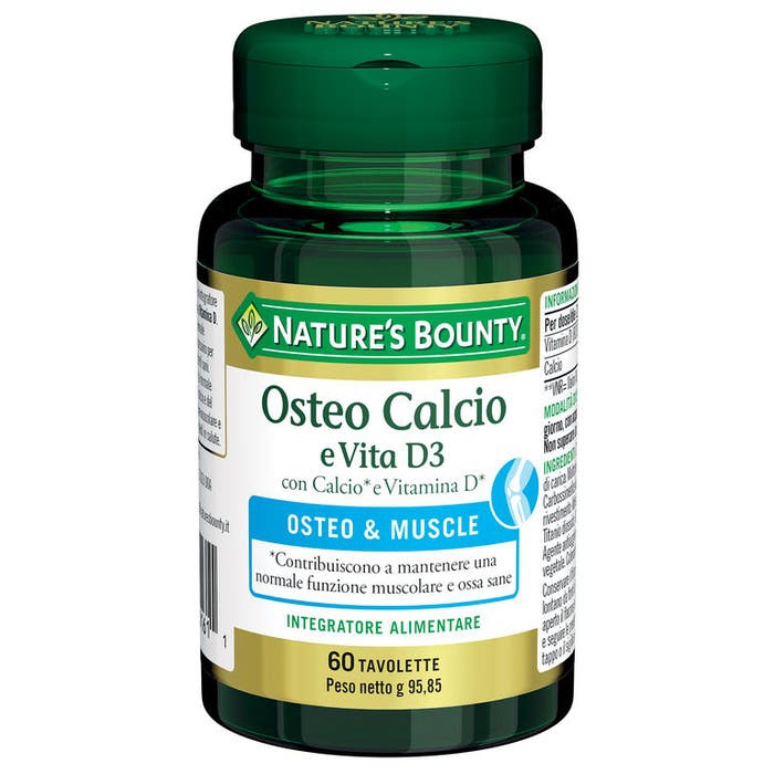 Nature's Bounty Osteo e Vita D3 Integratore Muscoli e Ossa 60 Tavolette