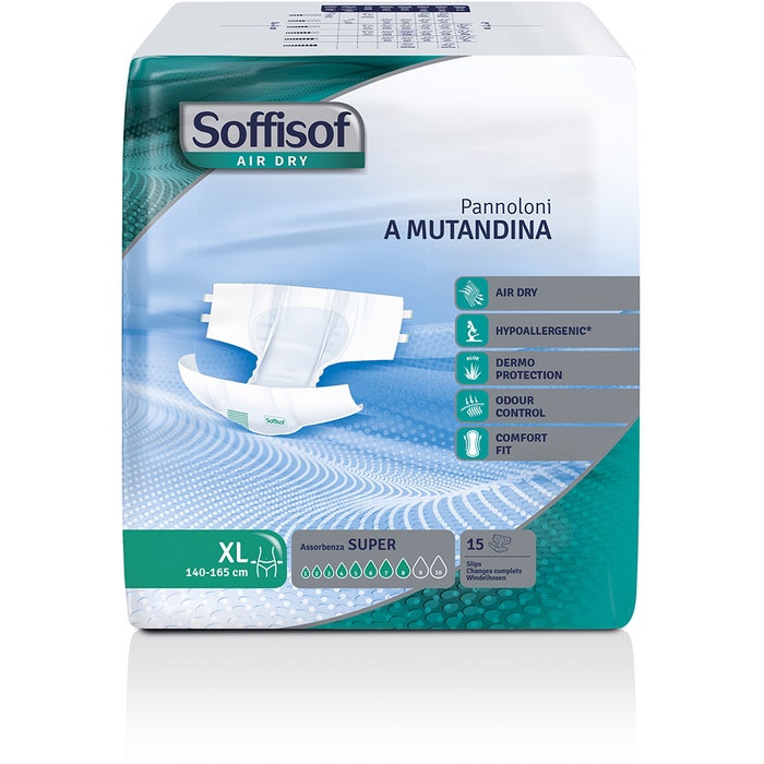 Soffisof Air Dry Pannolino Mutandina Super XL 15 Pezzi