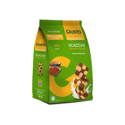 Giusto Senza Glutine Scacchi Equilibrio Biscotti Al Cacao 250g
