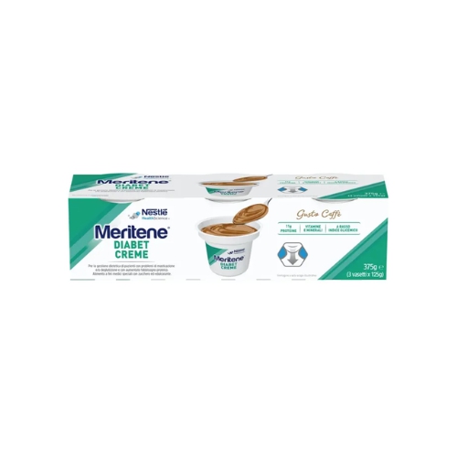 Meritene Diabet Creme Caff Dessert Ipercalorico e Iperproteico 3x125 g