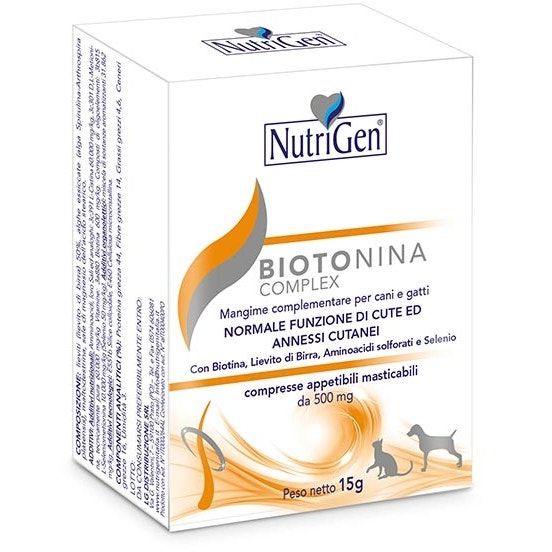 Nutrigen Biotonina Complex Mangime Complementare Per Cute Cani/Gatti 30 Tavolett