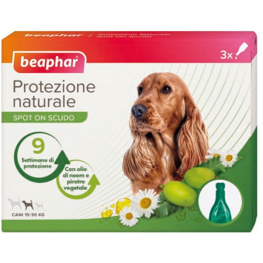 Beaphar Protezione Naturale Spot On Antiparassitario Cane Taglia Media 3 Pipette