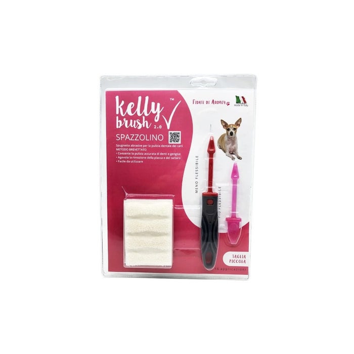 Kelly Brush Kit Spazzolino E Spugnette Taglia Piccola Per Cani 16 Applicazioni