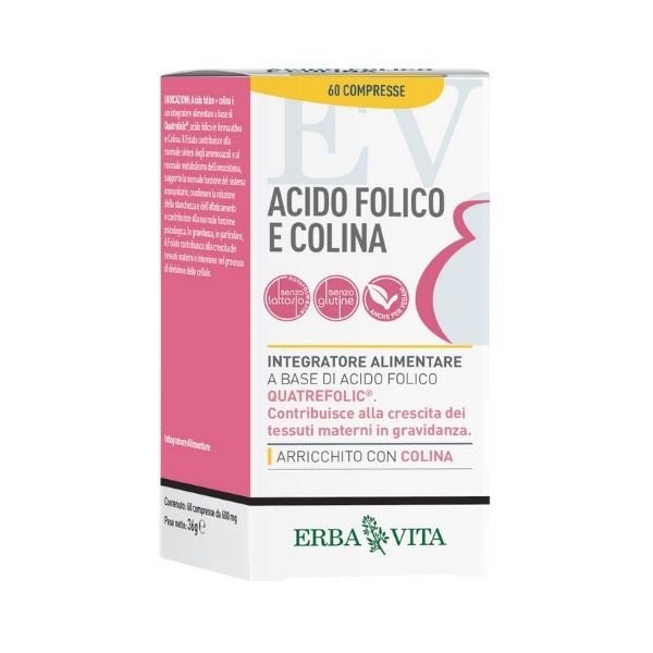 Erba Vita Acido Folico Colina Integratore Gravidanza 60 Compresse