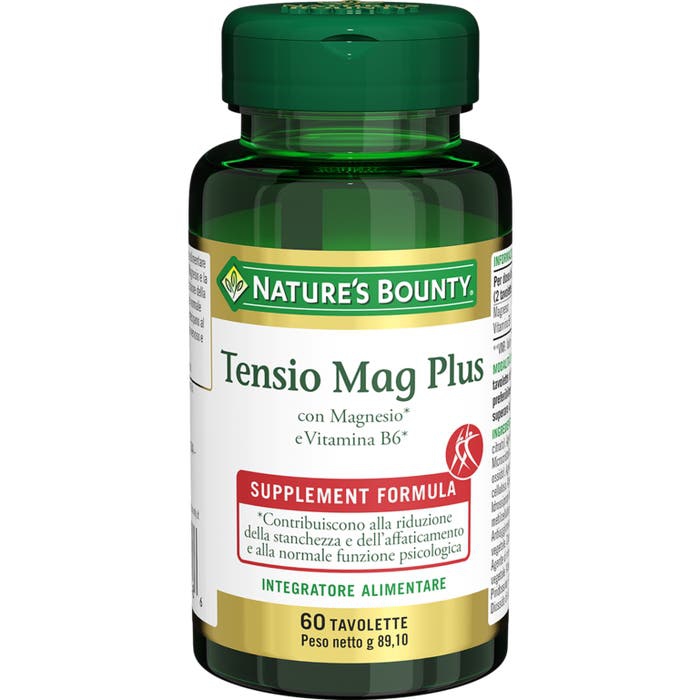 Nature's Bounty Tensio Mag Plus Integratore di Magnesio 60 Tavolette