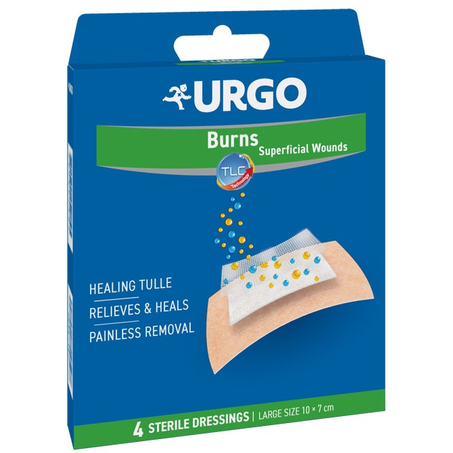 Urgo Ustioni E Ferite Superficiali 10x7cm 4 Cerotti