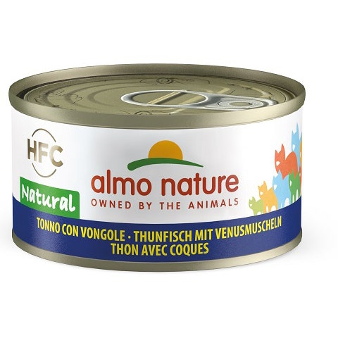 Almo Nature HFC Natural Cibo Umido Tonno Con Vongole Per Gatti Adulti Lattina 70