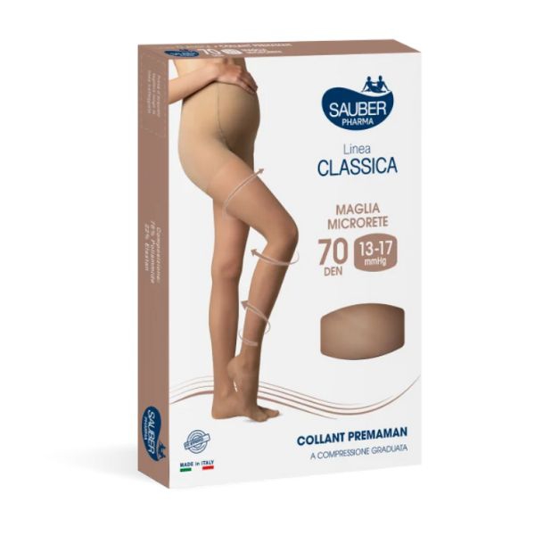 Sauber Linea Classica Collant Pre-maman 70 Den Neutro Beige Taglia 4