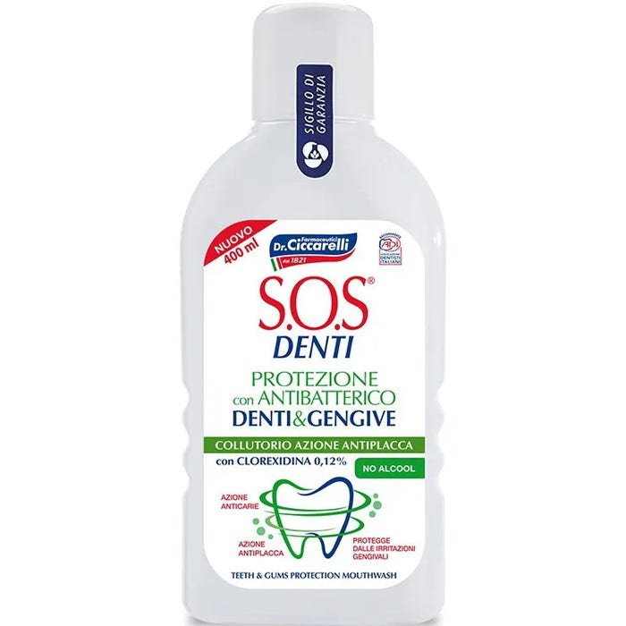 Sos Denti Collutorio Antiplacca Clorexidina 400 ml