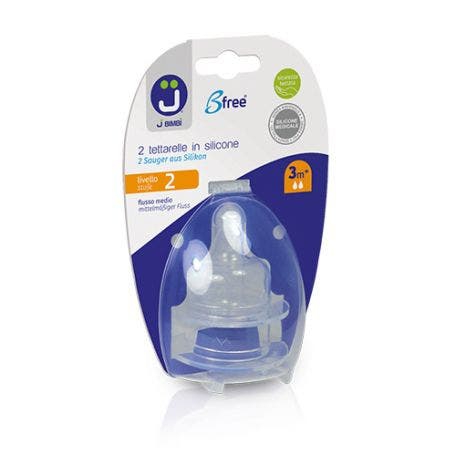 J Bimbi Bfree Tettarelle In Silicone Per Biberon Flusso Medio 3 Mesi+