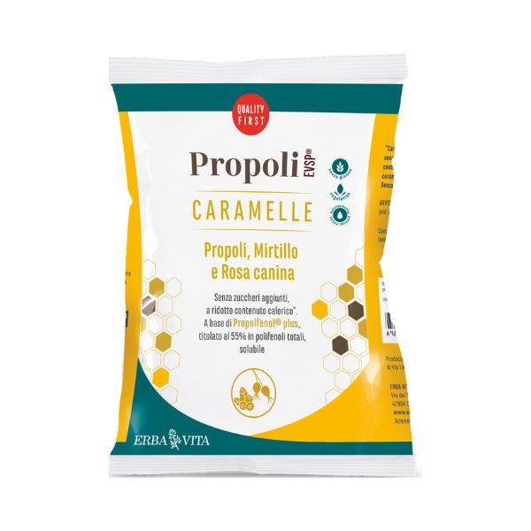 Erba Vita Caramelle Propoli EVSP Gusto Mirtillo e Rosa Canina 65 g