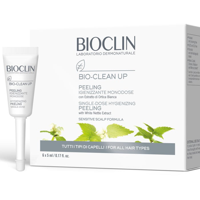 Bioclin Bio-Clean Up Peeling Igienizzante Tutti i Tipi Di Capelli 6 Flaconcini