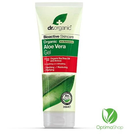 Dr. Organic Aloe Vera Gel con Tea Tree e Arnica Antisettico e Rinfrescante 200 m