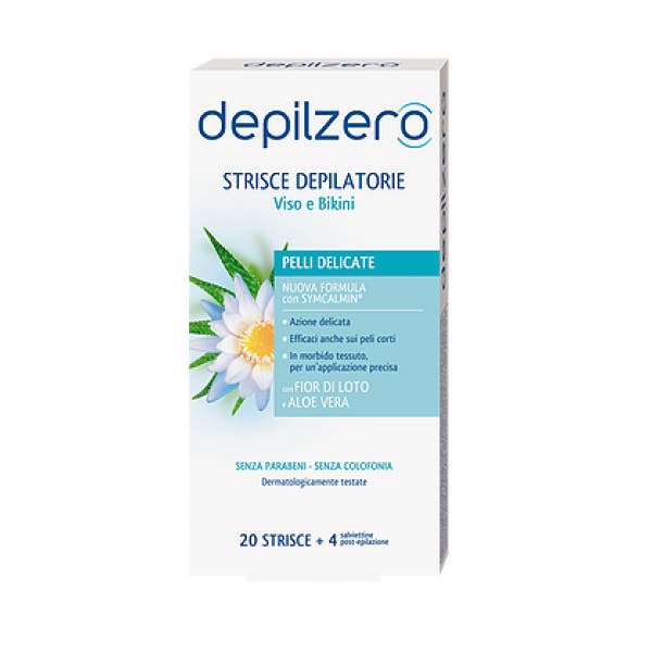 Depilzero Strisce Depilatorie Viso e Bikini 20 Pezzi