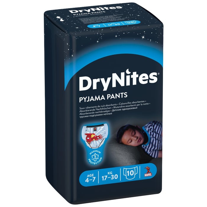 Huggies Drynites Mutandine Assorbenti Bambino 4-7 Anni 10 Pezzi