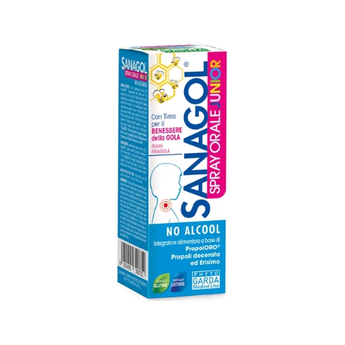 Sanagol Spray Orale Junior Gola Gusto Fragola 20 ml