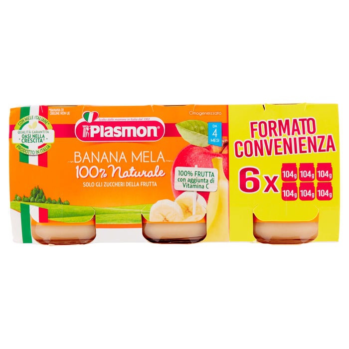 Plasmon Omogeneizzato Banana e Mela 6x104 g