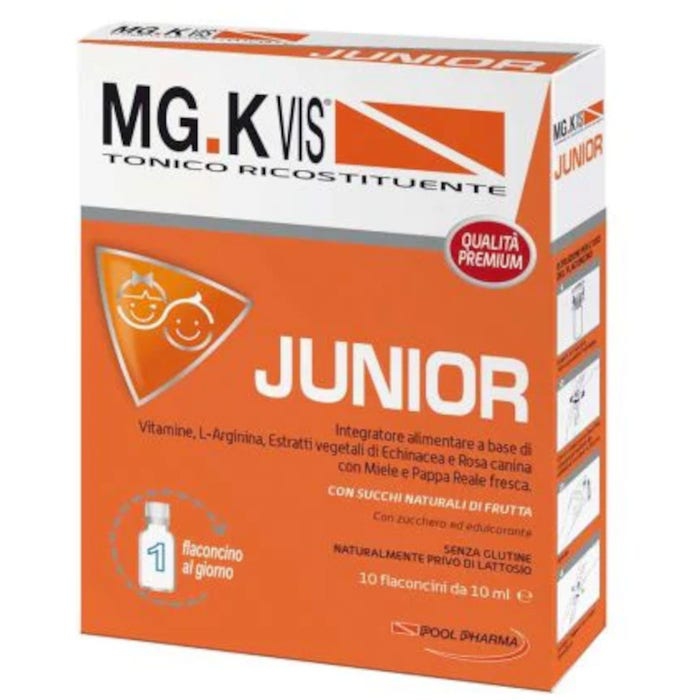 Pool Pharma Mg.K Vis Junior Integratore Tonico Ricostituente 10 Flaconcini