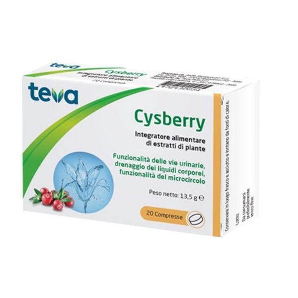 Teva Cysberry Integratore Vie Urinarie e Microcircolo 20 Compresse