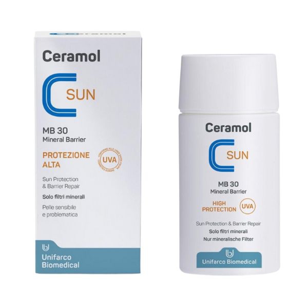 Ceramol SUn MB 30 Crema Solare con Barriera Minerale 50 ml