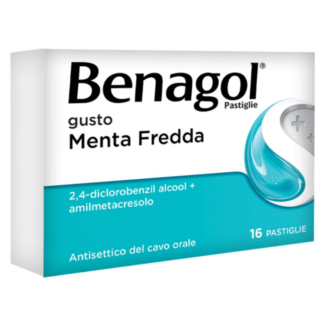 Benagol Gusto Menta Fredda 16 Pastiglie per il Mal di Gola