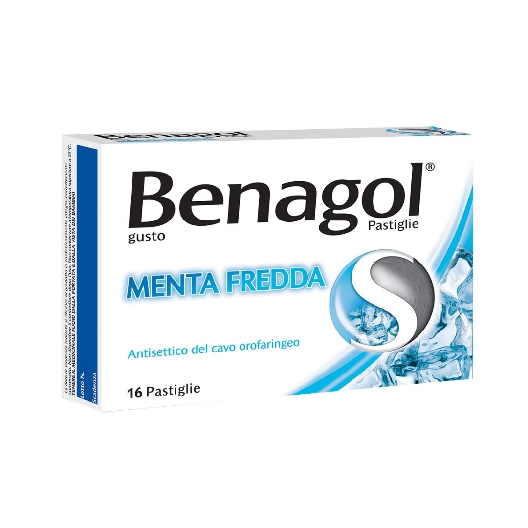 Benagol Gusto Menta Fredda 16 Pastiglie per il Mal di Gola