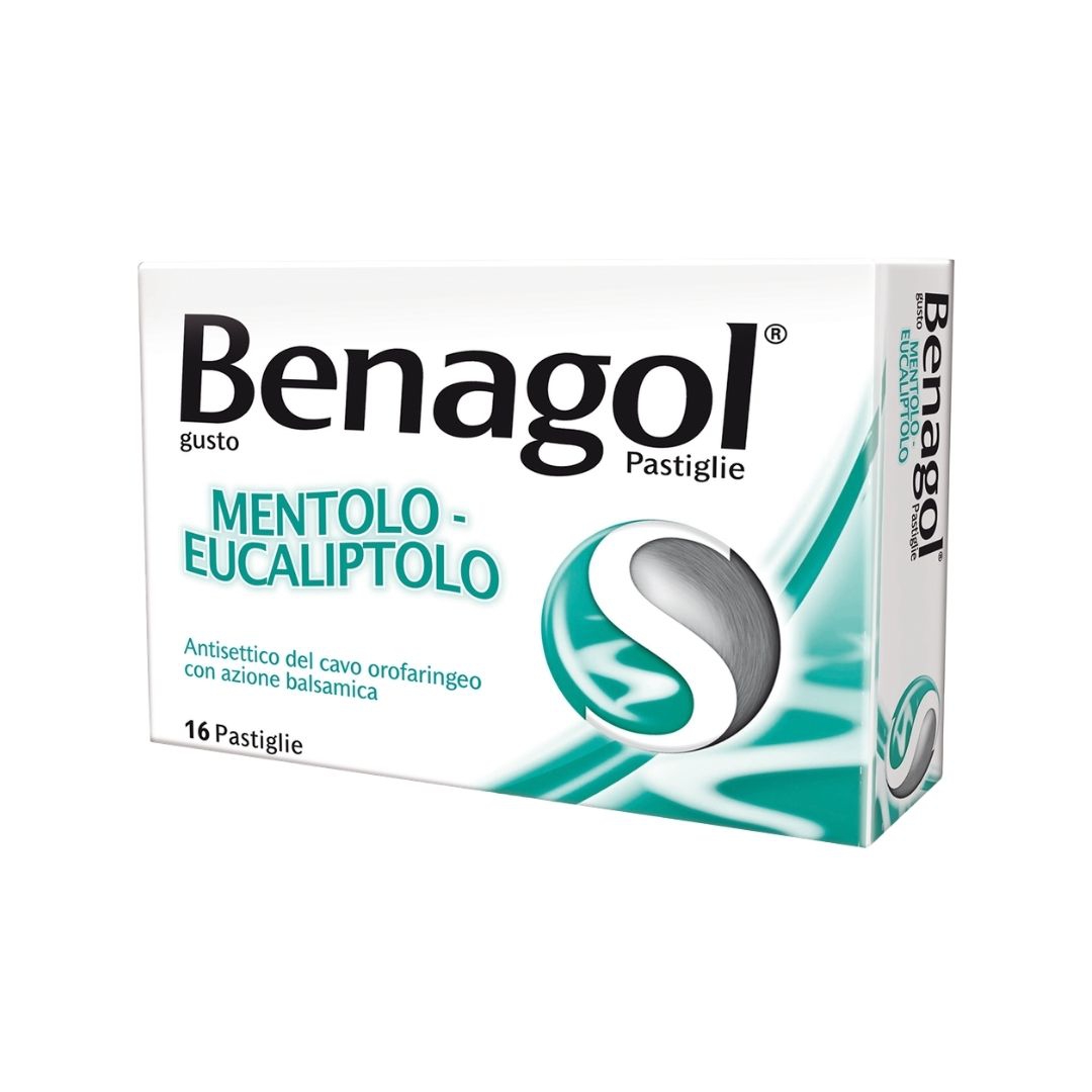 Benagol Gusto Mentolo & Eucaliptolo 16 Pastiglie per il Mal di Gola