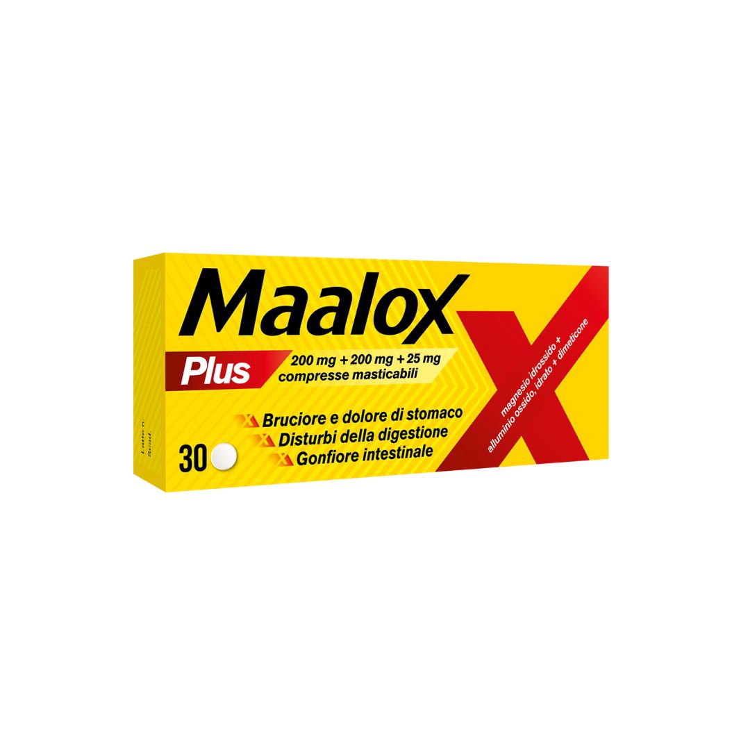 Maalox Plus Plus 200 Mg + 200 Mg + 25 Mg Compresse Masticabili 30 Compresse