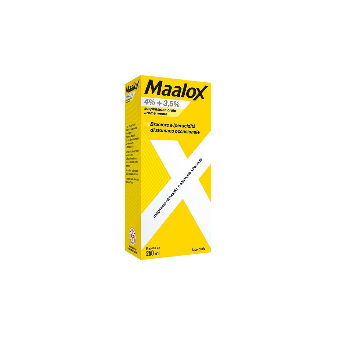 Maalox 4% + 3,5% Sospensione Orale Aroma Menta Flacone In Pet Da 250 Ml