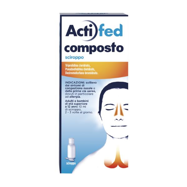  Actifed Composto 100 ml Sciroppo per Tosse Congestione Nasale e Allergia