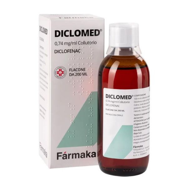 Diclomed 0,74 Mg/Ml Collutorio Flacone Da 200 Ml